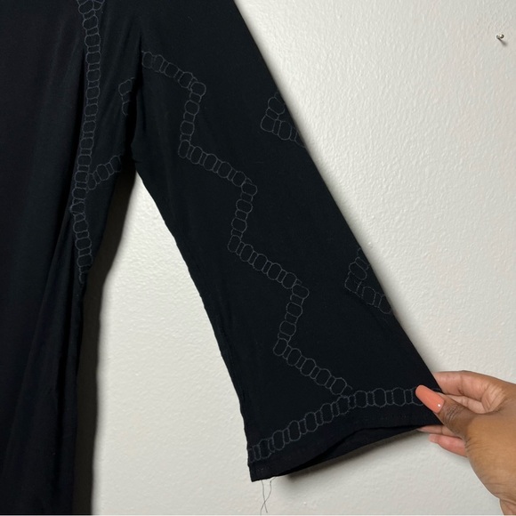 Monoreno Anthropologie Women Tunic Top Embroidered Frayed‎ Hem Witchy Boho - Picture 6 of 8